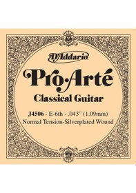 Resim D'addario J4506 Pro-arte Klasik Gitar Tek Teli - E/mi Notası Aksesuar Normal Tansiyon Normal Tension , Gümüş Kaplama Sargı Ve Berrak Ton Karakteri 