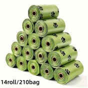 Resim 210 Adet Patlama Geçirmez Köpek Atık Torbaları, Pati Baskılı Tasarım, 14 Rulo - Evcil Hayvan Temizliği ve Dış Mekan Kullanımı için Dayanıklı Plastik Dışkı Torbaları 
