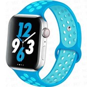 Resim Spor Saat Kayışı iOS Watch Uyumlu Bantları Ultra 49mm 44mm 45mm 38/40mm 41mm Silikon Blue-light Blue33 M-l 