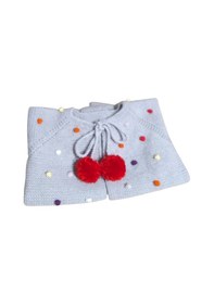 Resim Pomponlu Bebek Hırkası Gri 