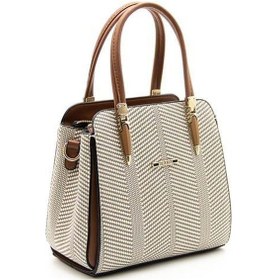 Resim Silver Polo Sp1136 Kadın El Çantası Hasır Bej-taba 