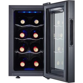 Resim Termoelektrik Şarap Soğutucu | 8 Şişe Kapasiteli | 23 Litre 8-18°c Temperli Cam Şarap Saklama Dolabı 