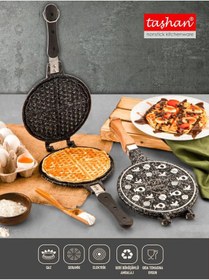 Resim E&D Collection Taşhan Döküm Waffle Tavası Bakalit Sap 