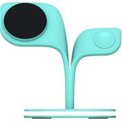 Resim Maiyame Yeşil 5-in-1 Kablosuz Şarj Istasyonu, Mag-safe Manyetik Teknoloji, Led Işık, İphone Uyumlu, 15w Hızlı Şarj, Saat Ve Kulaklık İçin 