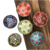 Resim ÇETİN ÇİNİ SERAMİK Seramik El Işlemesi 6 Adet 8 Cm Karışık Renkli Kase 