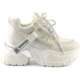 Resim Guja Kadın Kalın Taban Hakiki Deri Taşlı Sneaker 