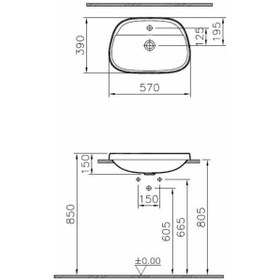 Resim VitrA Frame 5696B403-0041 Armatür Bantlı Tezgah Üstü Tv Lavabo. 5 