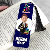 Resim Avukat Kadın Karikatürlü Püsküllü Kitap Ayracı 