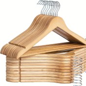 Resim 20/10 Paket Ahşap Askılar, 360 Derece Dönebilen saç tokası ile Set Askılar, Giysiler, Ceketler, Gömlekler, Yelekler, Elbiseler için Ağır Hizmet Ahşap Askılar 