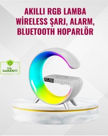 Resim Najmaddin Akıllı Uyku Lambası Gündoğumu Alarmı Kablosuz Şarj ve Müzik Çalar - najmaddin6221-8890 