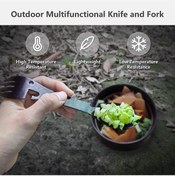 Resim Geeroyoo Çok Amaçlı Paslanmaz Çelik Çatal Kaşık Bıçak Seti - 4 Parça Hediye Kutusu Siyah 