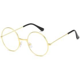 Resim John Lennon Tarzı Gold Çerçeveli Şeffaf Gözlük 