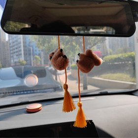 Resim 2 adet Püsküllü Peluş Koala Araba Süsleri – Arabalar, Motosikletler ve Çantalar için Sevimli Karikatür Hayvan Kolyeleri – Araç İçi için Yumuşak Reçine Koala Klips Aksesuarları 