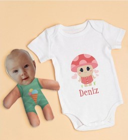 Resim Bitmeyenkartus Bk Kids Kişiye Özel Fotoğraflı Bebek Yastık Ve Bebek Body Zıbın H (550906077) Çok Renkli 