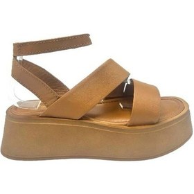 Resim Kemal Tanca 862 M-48 Kadın Dolgu Topuklu Sandalet Taba 