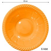 Resim Roll Up Plastik Yuvarlak Kase Turuncu 22 CM. 6'lı 