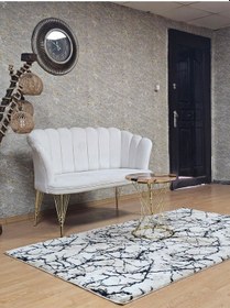 Resim Zafir İkili Gold Kaplama Tel Ayak Papatya Çay Seti Koltuk Takımı , Balkon, Salon, Ofis, Cafe Koltuk Takımı Krem 