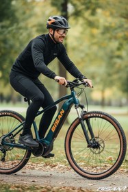 Resim Bisan Envious - Xc Mountaın - Xt Elektrikli Bisiklet 39,5 cm Disk Fren 27,5 Jant 12 Vites Petrol Yeşili Turuncu 