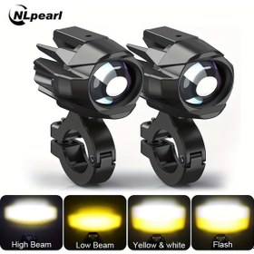Resim Wangxi 2 Adet 200w Led Motosiklet Spot Işık Off Road Adv Gs Utv Kamyon Aydınlatma 12v 24v Uyumlu 