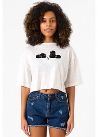 Resim Clannad Anime Dango Daikazoku Beyaz Kırçıllı Kadın Crop Tshirt Beyaz 