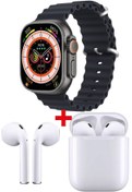 Resim GAMER ® 8 Watch 8 Ultra Akıllı Saat Siyah Watch 2.02 Inc Beyaz I12 Bluetooth Kulaklık Hediye 