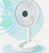 Resim STOREMAX elizzashop Yüksekliği Ayarlanabilir 31cm - 37 cm Taşınabilir Masaüstü Mini USB Fan Şarj Edilebilir T 