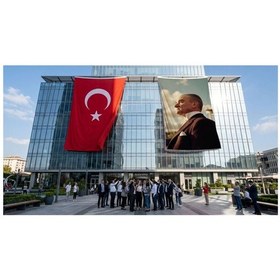 Resim Mustafa Kemal Atatürk Yan Portre Bayrak Ve Türk Bayrağı Premium Raşel Kumaş 2'li Set 10x15 Metre Ata71 Diğer 