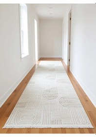 Resim Yağmurser Ekselans Yumuşak Dokulu Kaymaz Taban Halı Yolluk 3048 Krem Çok Renkli 