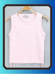 Resim edoy Yandan Ipli Crop Bağcıklı %100 Pamuklu Büzmeli Kız Atlet 