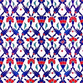 Resim Kütahya Çini Yapı Tasarım AC64B 20X20 cm 4 Adet Çini Karo 