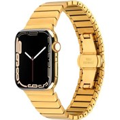 Resim Watch 7 45mm Kordon Uyumlu Krd-79 Metal Strap Kayış Clo- Gold 