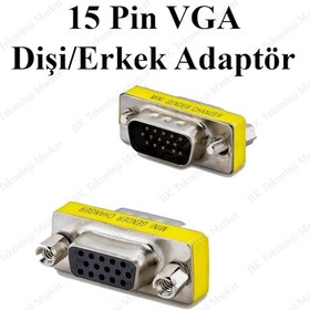 Resim 15 Pin Vga Dişi To Vga Erkek Dönüştürücü Adaptör 