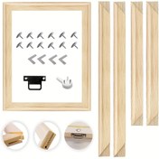 Resim 1 Set DIY Ahşap Kanvas Çerçeve Gerdirme Çubukları - Modern Hafif Ahşap Duvar Sanatı Galerisi, Elmas Yağlı Boya ve Kanvas Baskıları için 5-10cm Kalınlıkta Ahşap Şeritler, Dikey Yönlendirme, Bitişsiz Bitiş, Kanvas Baskı Gösterimi, Minimalist Dekor, Doğal Ahşap Bitiş 