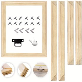 Resim 1 Set DIY Ahşap Kanvas Çerçeve Gerdirme Çubukları - Modern Hafif Ahşap Duvar Sanatı Galerisi, Elmas Yağlı Boya ve Kanvas Baskıları için 5-10cm Kalınlıkta Ahşap Şeritler, Dikey Yönlendirme, Bitişsiz Bitiş, Kanvas Baskı Gösterimi, Minimalist Dekor, Doğal Ahşap Bitiş 