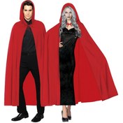 Resim Kırmızı Renk Kapşonlu Pelerin 120 cm 