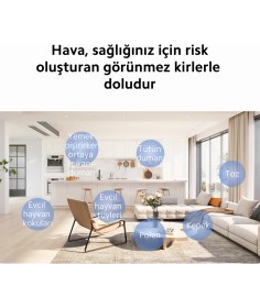 Resim Xiaomi Premium Hepa Filtreli& Hepa Zaman Ayarlı Yüksek Kaliteli Akıllı Hava Temizleyici, Akıllı Kontrol,oled Ekran, Çok Yönlü Hava Girişi+Luciole Lambader 