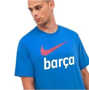 Resim Nike Fcb M Nk Swoosh Club Tee Erkek Mavi T-shirt - Db4811-403 