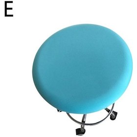 Resim Açık Mavi 1pc Streç Spandex Elastik Yuvarlak Sandalye Kapak Slipcover Düz Renk Basit Yıkanabilir 