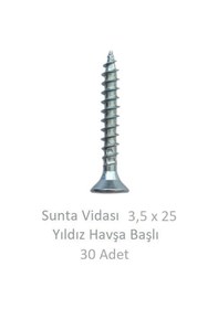 Resim Adilon Sunta Vidası, 3,5 X 25 Mm, 30 Adet, Yhb Vida 3,5 x 25 