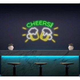 Resim Twins Led Cheers Yazılı Ve Şekilli Neon Tabela Yeşil Model:model:64953366 Yeşil 
