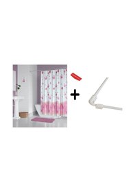 Resim Zethome Banyo Perdesi 6020 1x180x200, Perde Borusu Askı Aparatı Köşe Boru Beyaz Hediyeli, Duş Perdesi Seti Çok Renkli 