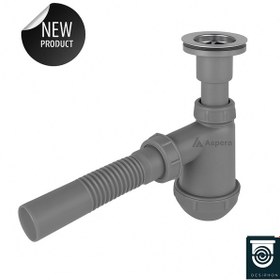 Resim Koku Önleyici Gri Taslı Lavabo Sifonu - Temizlenebilir Hazne, Kör 