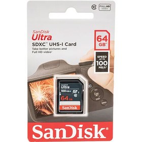 Resim Sandisk Ultra 64GB 100mb/s SDXC Hafıza Kartı 