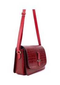 Resim Tamer Tanca Kadın Hakiki Deri Kırmızı Postacı Çanta 1023 174 Bn Canta Y24 Kırmızı Kroko Kırmızı 