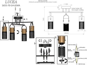 Resim Lucea Zena 4’lü Siyah Plafonyer 