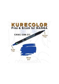 Resim Zig Kurecolor Fine & Brush For Manga Çizim Kalemi 317 Blue 