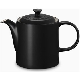 Resim Le Creuset 4 Fincan Kapasite Şık Tasarım Büyük Seramik Demlik Mat Siyah 