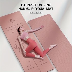 Resim PJ Kaymaz Yoga Matı (Saklama Çantası ve Kemer ile) - Aile Yoga, Pilates, Esneme Egzersizleri, Zemin Kaplaması, Meditasyon ve Fitness için 72 x 60.96 cm - Duruş Rehberi ile 4 Renk Seçeneği (Kalınlık 5.84 cm) 