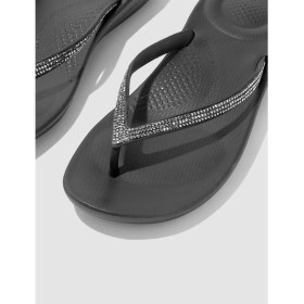 Resim FitFLop FitFlop IQUSHION SPARKLE R08 Siyah Kadın Parmak Arası Terlik 