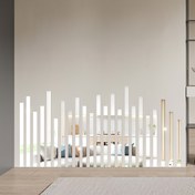 Resim 20 adet Kendinden Yapışkanlı Uzun Çizgili Ayna Duvar Stickerları, 1.18*13.78 inç (3*35cm) Çıkarılabilir, Kesilebilir Akrilik Çerçevesiz Aynalı Dekorasyonlar Ev Oturma Odası Yatak Odası DIY Süsleme için (Gümüş/Altın/Siyah) 